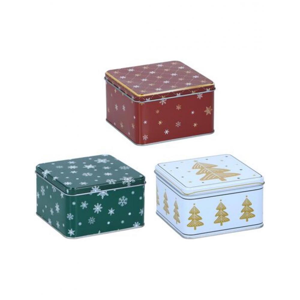Κουτί τετράγωνο 3χρωμ./σχεδ. 12Χ12Χ7,6cm Plastona 03.24594