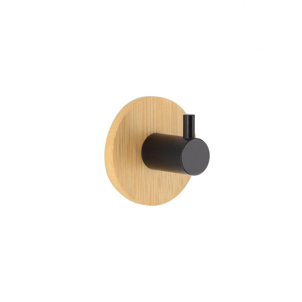 Κρεμάστρα μονή μεταλ.μαύρο/bamboo βάση Φ4,3cm Plastona 06.9061237