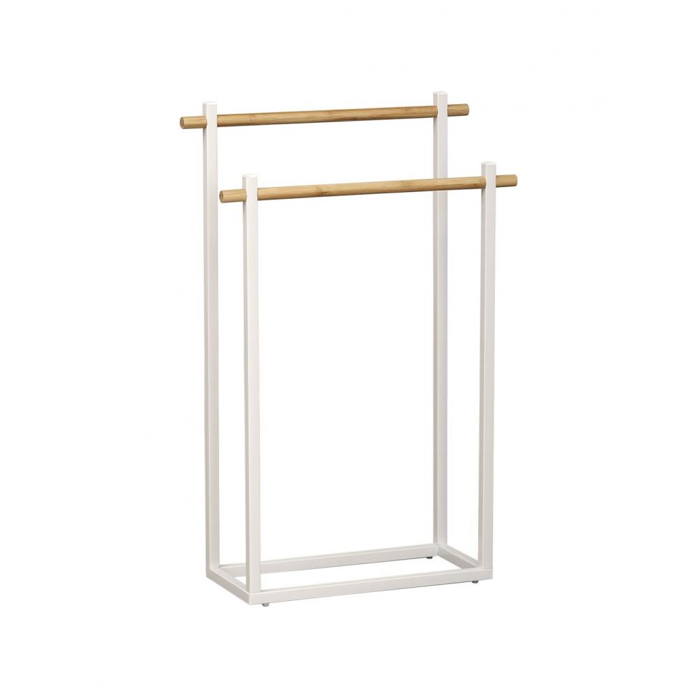 Κρεμάστρα διπλη μεταλ.για πετσετες λευκη/bamboo 53X20X82 Plastona 06.96164210