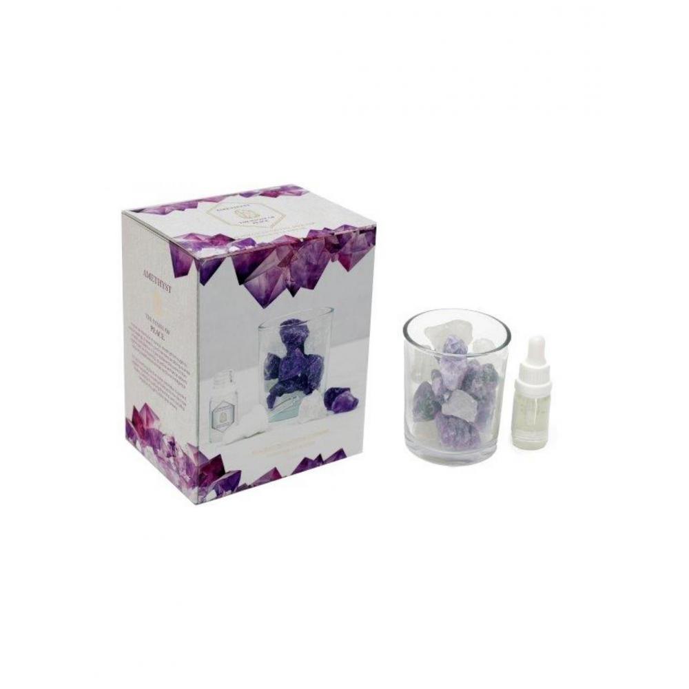 Κρύσταλλοι αρωματ.σε ποτήρι με λαδάκι amethyst 280gr Plastona 014.FR1520