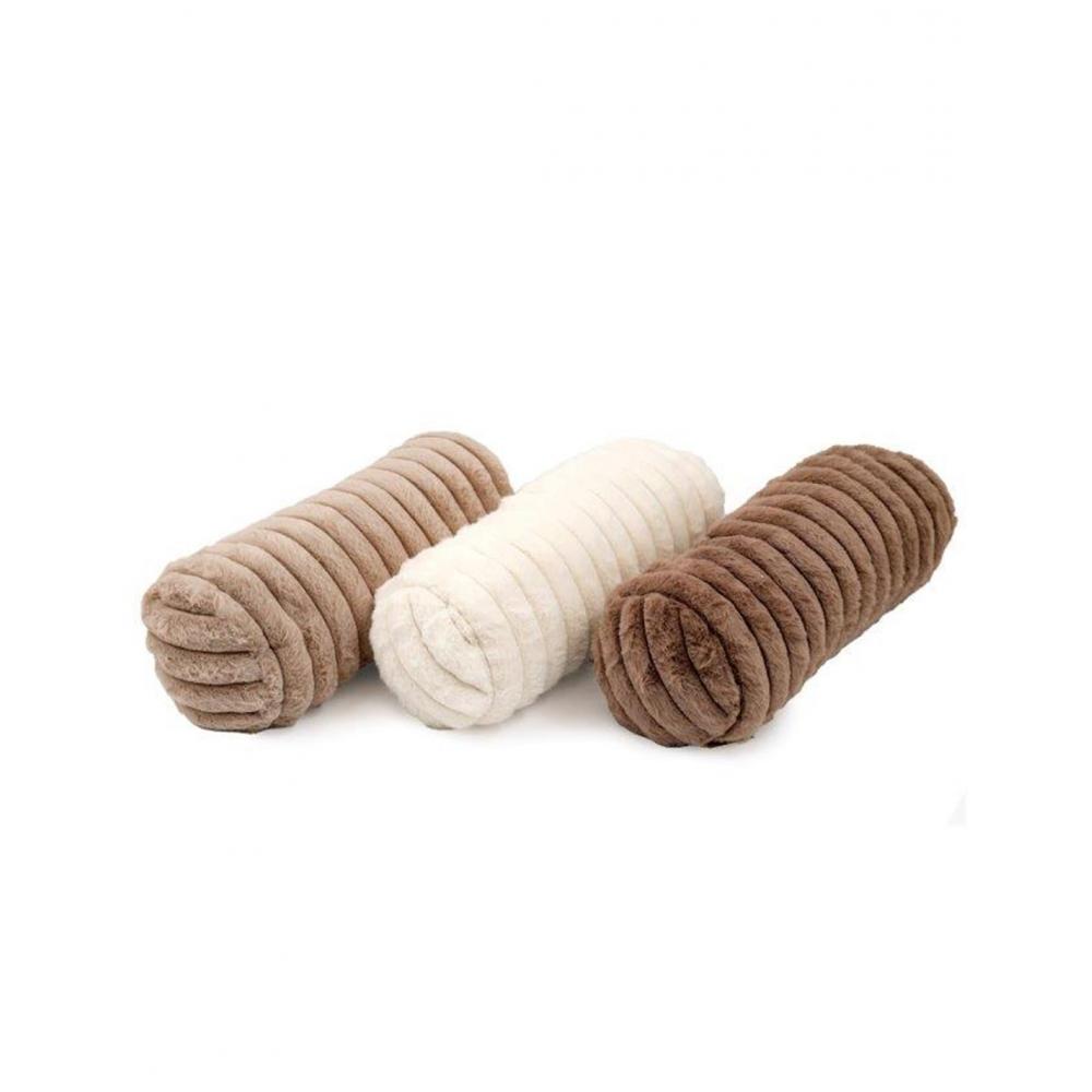 Μαξιλάρι κυλινδρικό γούνινο 3χρώματα 15x40cm Plastona 014.TX1573