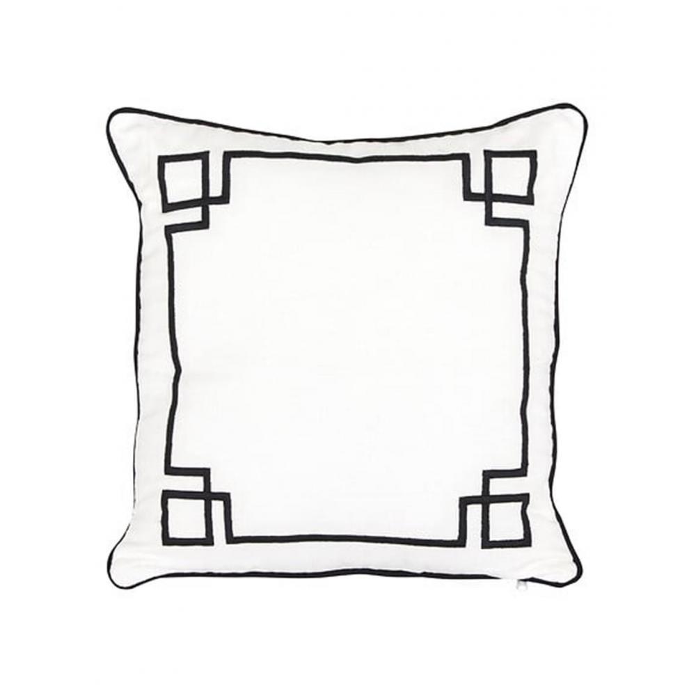 Μαξιλάρι λευκό/ μαύρο περίγραμμα 40x40cm Plastona 07.215382A