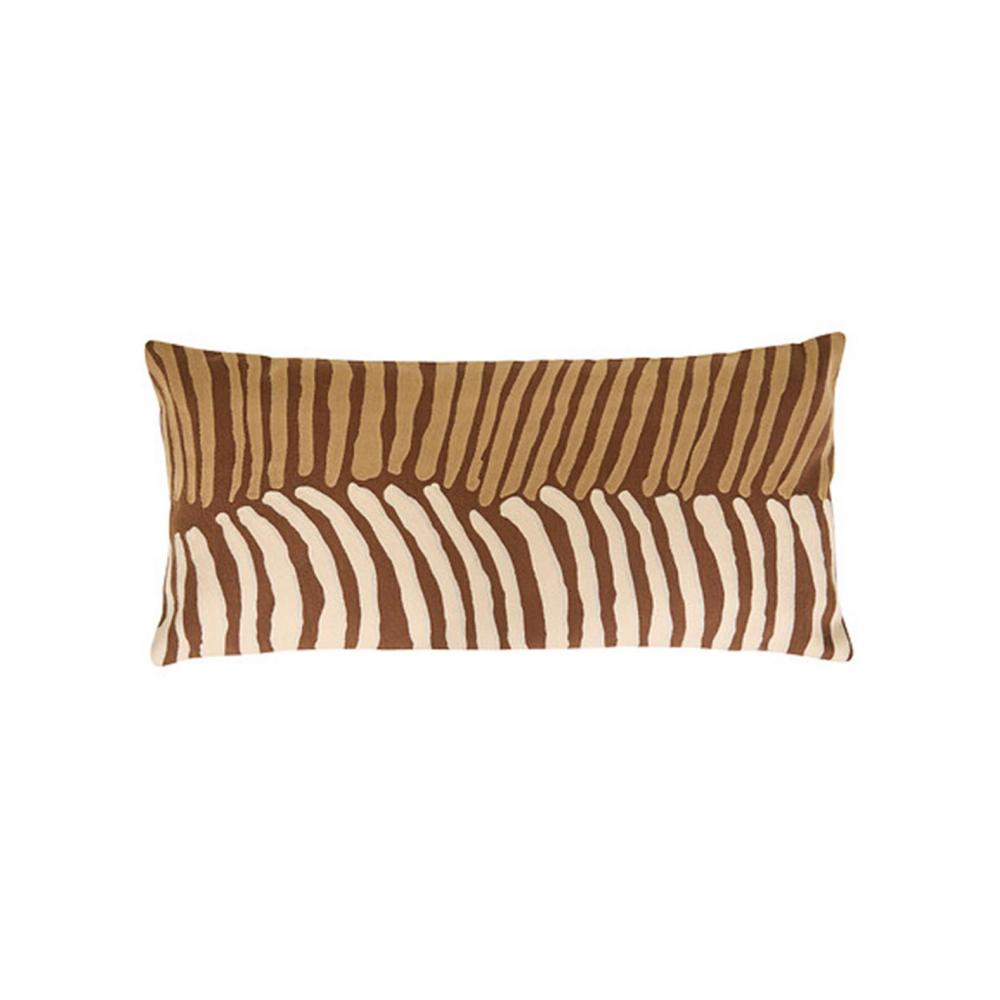 Μαξιλάρι πλεκτό καφέ/μπεζ ρίγες 35x75cm Plastona 07.212428K