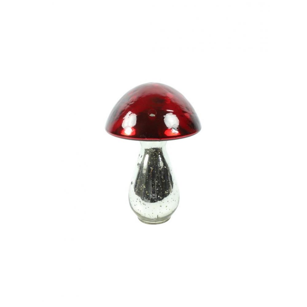 Μανιτάρι κερ.ασημί/κόκκινο Φ13,5Η20,5cm Plastona 013.811293