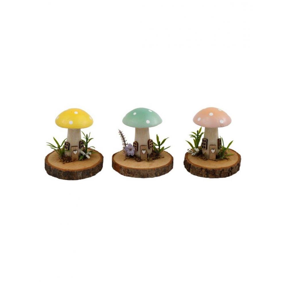 Μανιτάρι σπίτι 3χρώματα 7X8,5cm Plastona 014.OR8560