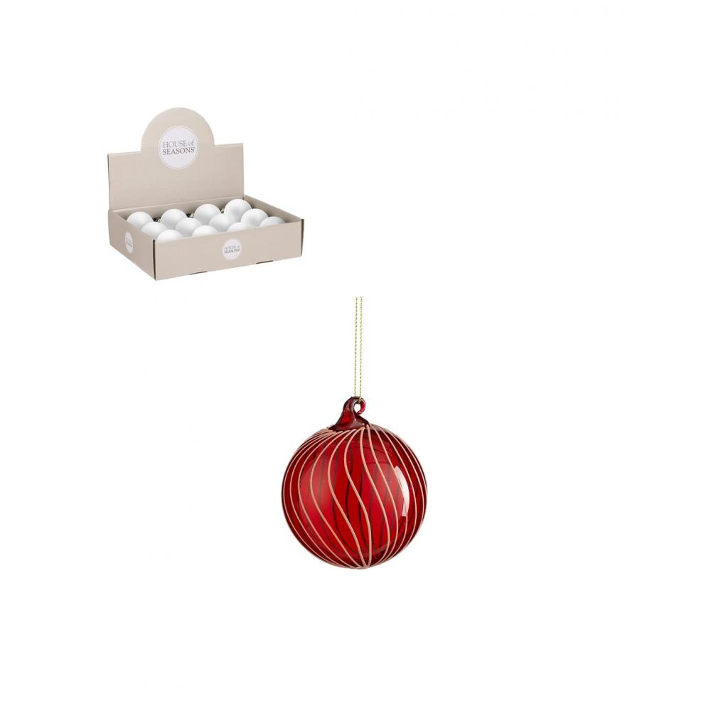 Μπάλα γυαλ.κόκκινη Φ8cm Plastona 02.1159689