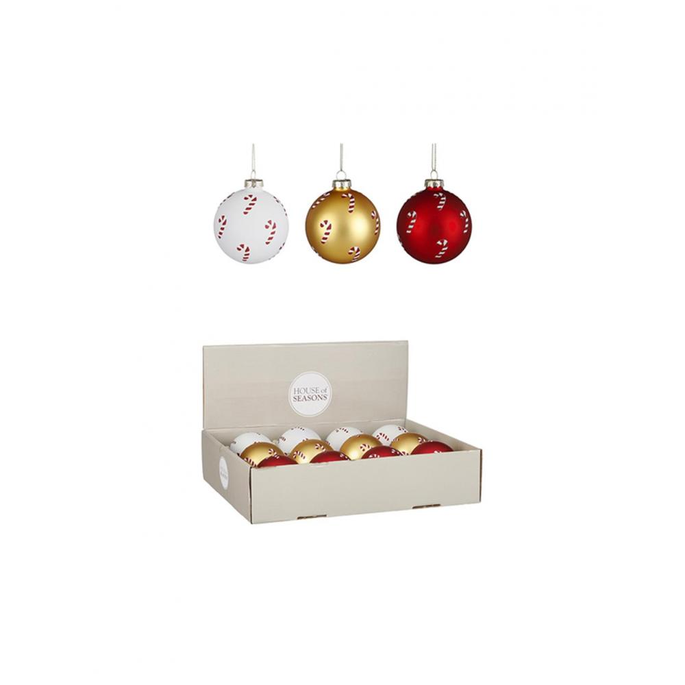 Μπάλα γυαλ. σχ.μπαστουνάκια 8εκ. 3χρ. Plastona 02.1123049