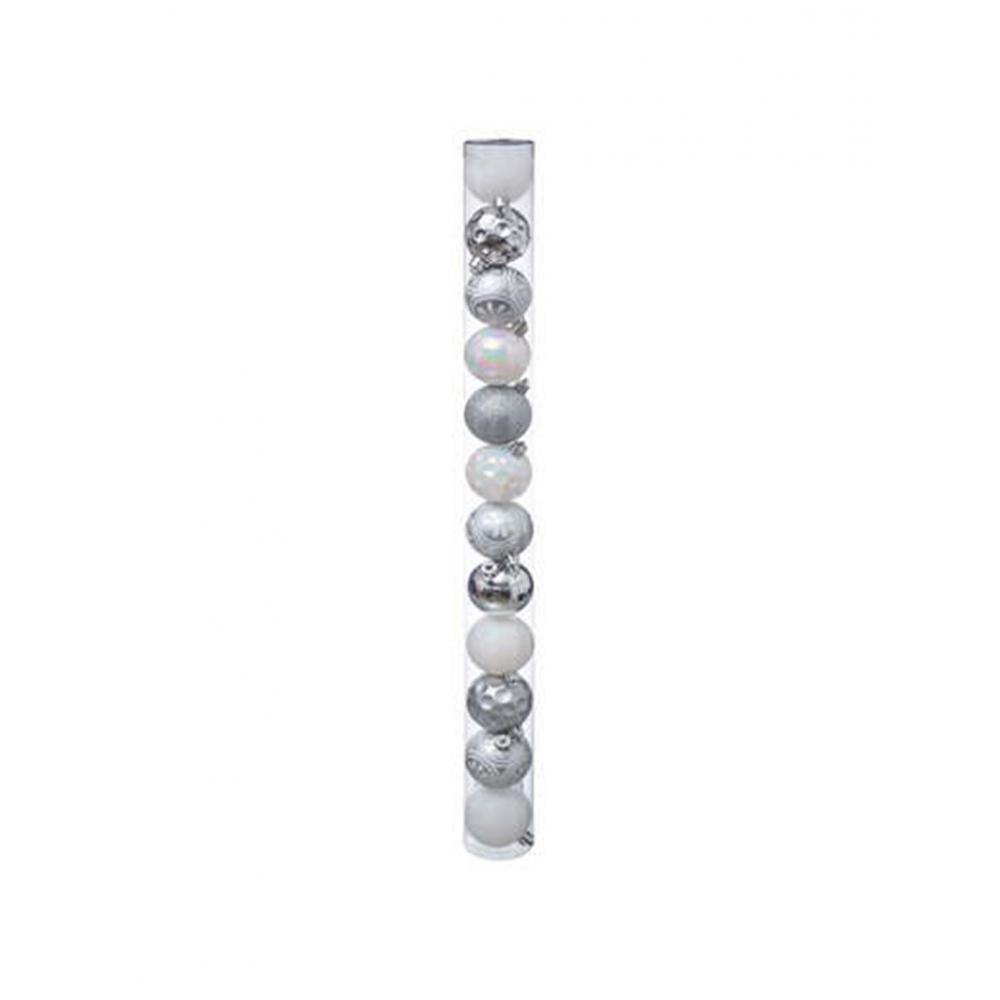 Μπάλα πλαστ.ασημί Φ6cm/set12τμχ Plastona 07.129154S