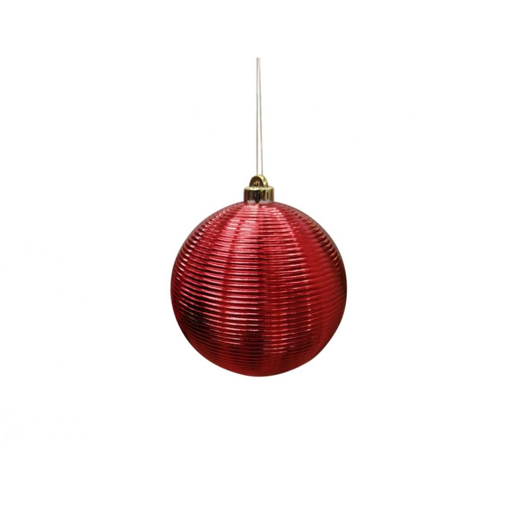 Μπάλα πλαστ.ριγέ Φ15 κόκκινη  σ/2 Plastona 00.01.13039
