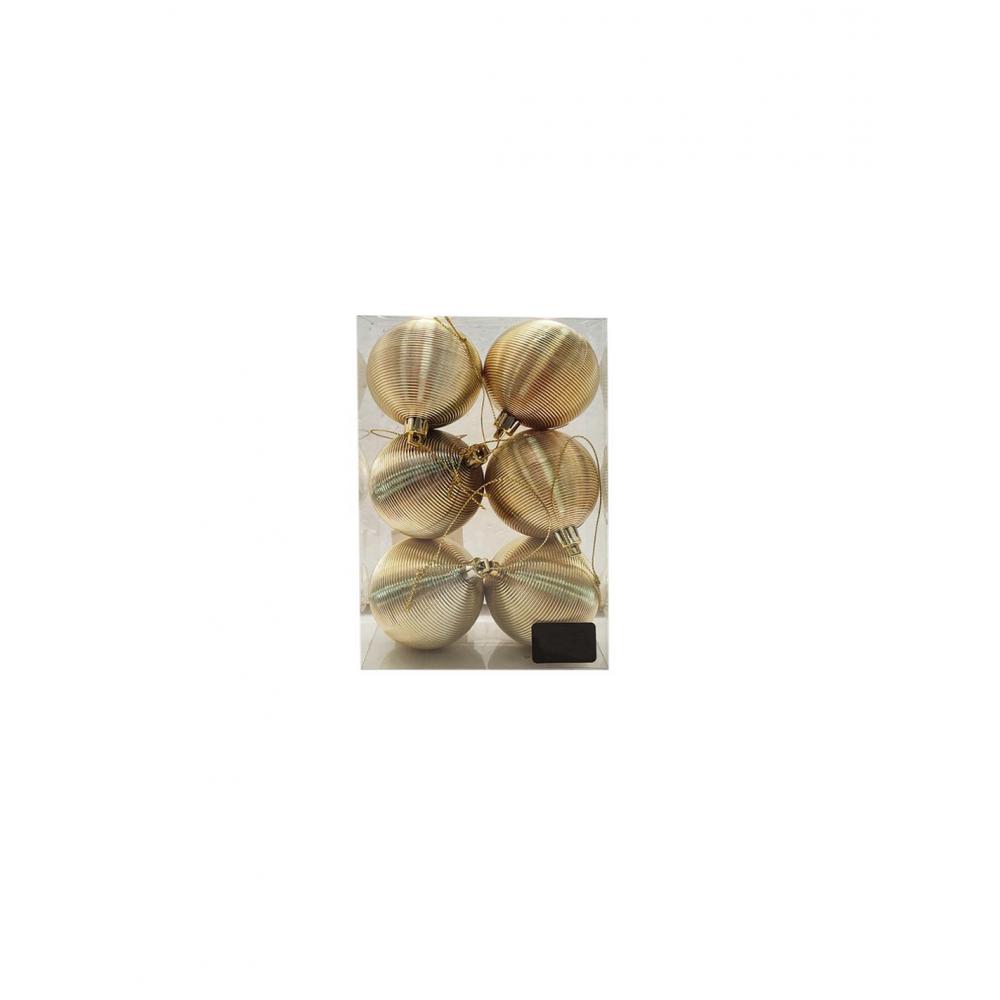 Μπάλα πλαστ.ριγέ Φ6 χρυσή σ/6 Plastona 00.01.13001