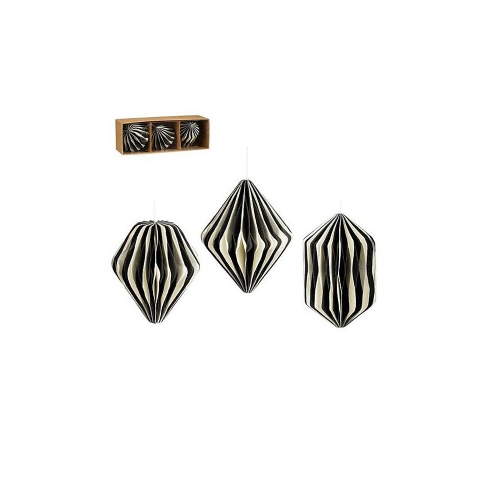 Μπάλες onion μαυρόασπρες ριγωτές set 3pcs 12x12cm Plastona 02.1177460
