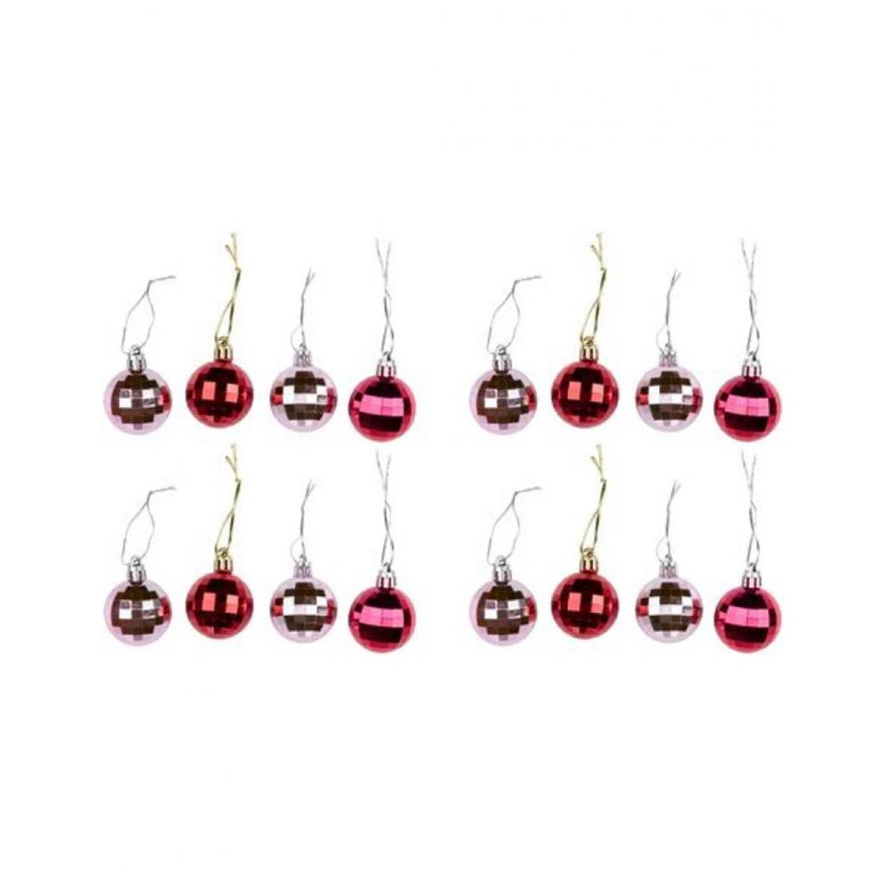 Μπάλες πλαστ.σχ.Discoball ροζ Φ4 Η5cm σ/12 Plastona 03.57382