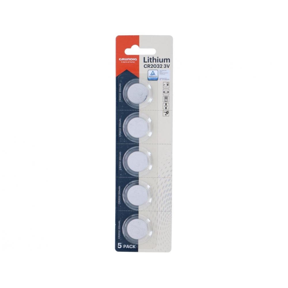 Μπαταρίες σετ 5τμχ στρογγ.CR2032 3V, 200mAh Plastona 03.27275