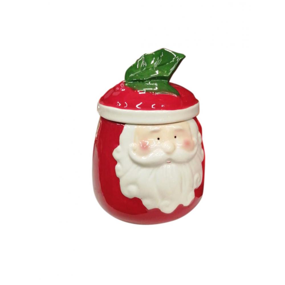 Μπισκοτιέρα κεραμ.SANTA CLAUS Φ14 Η 19,5cm Plastona 029.79372