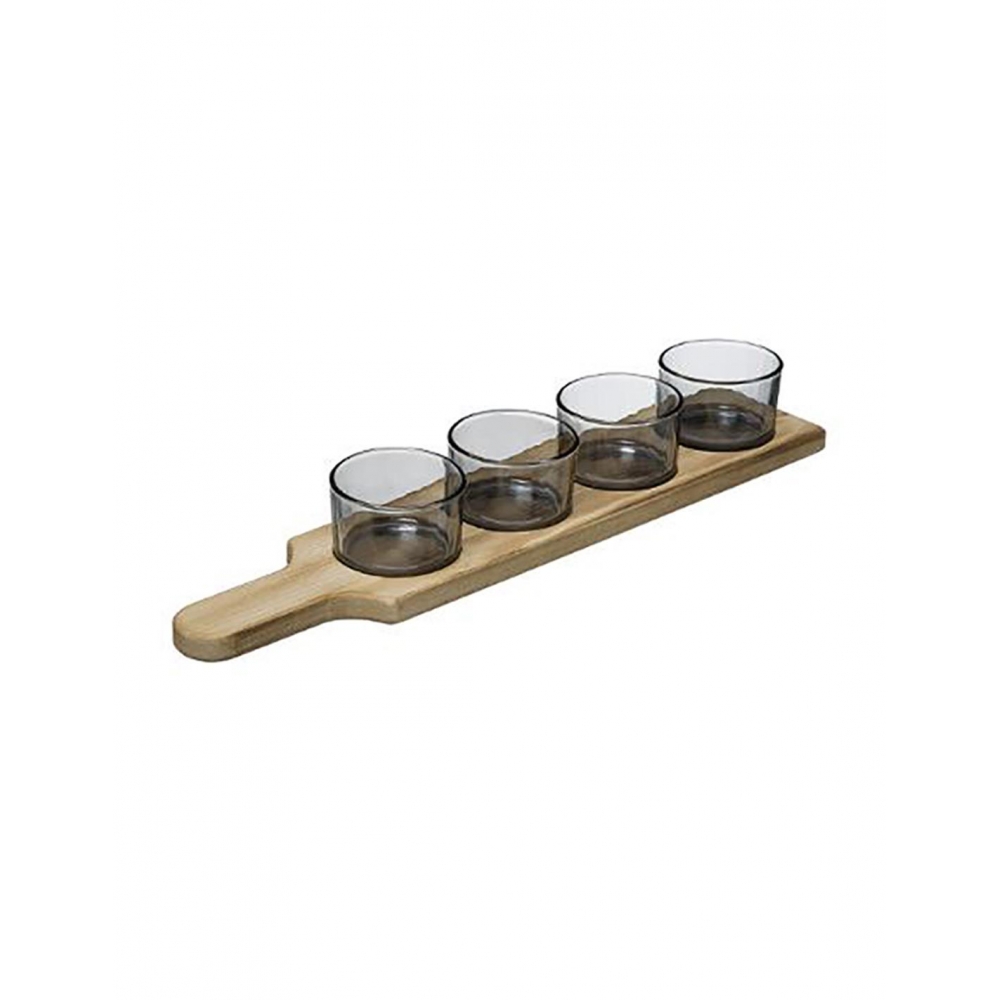 Μπωλ γυαλ.Χ4 σε σεσουλα bamboo 45εκ. Plastona 07.173780
