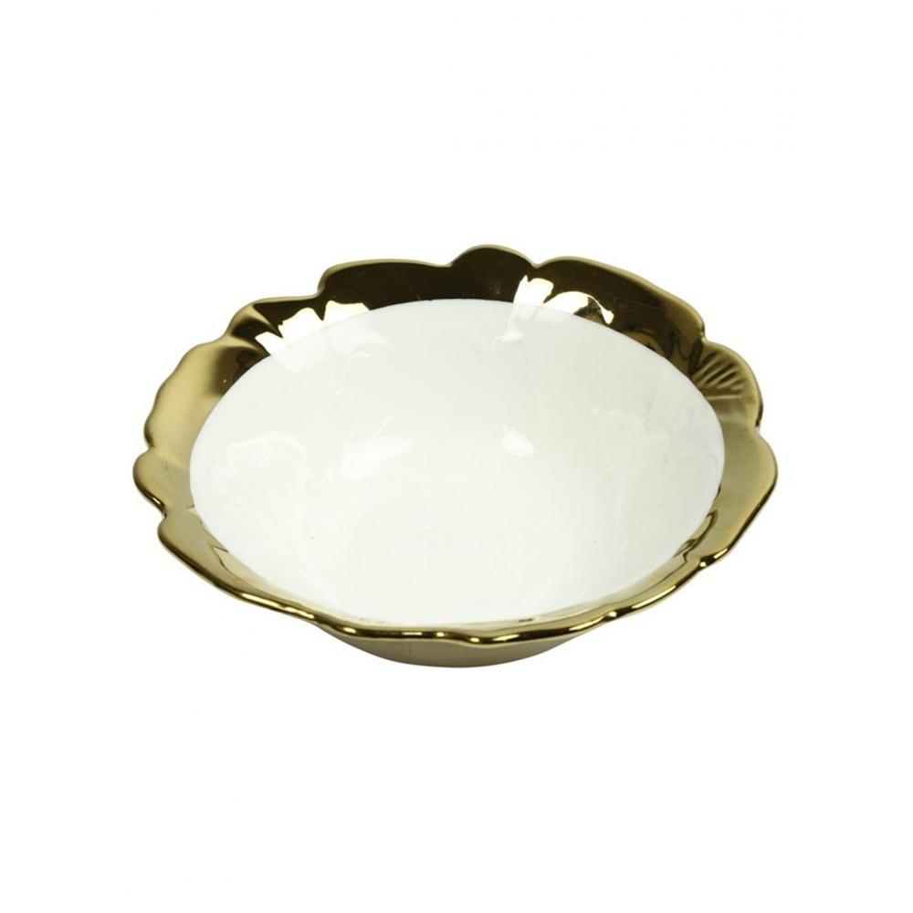 Μπωλ κεραμ.λευκό/χρυσό Φ12Η4cm Plastona 013.809772