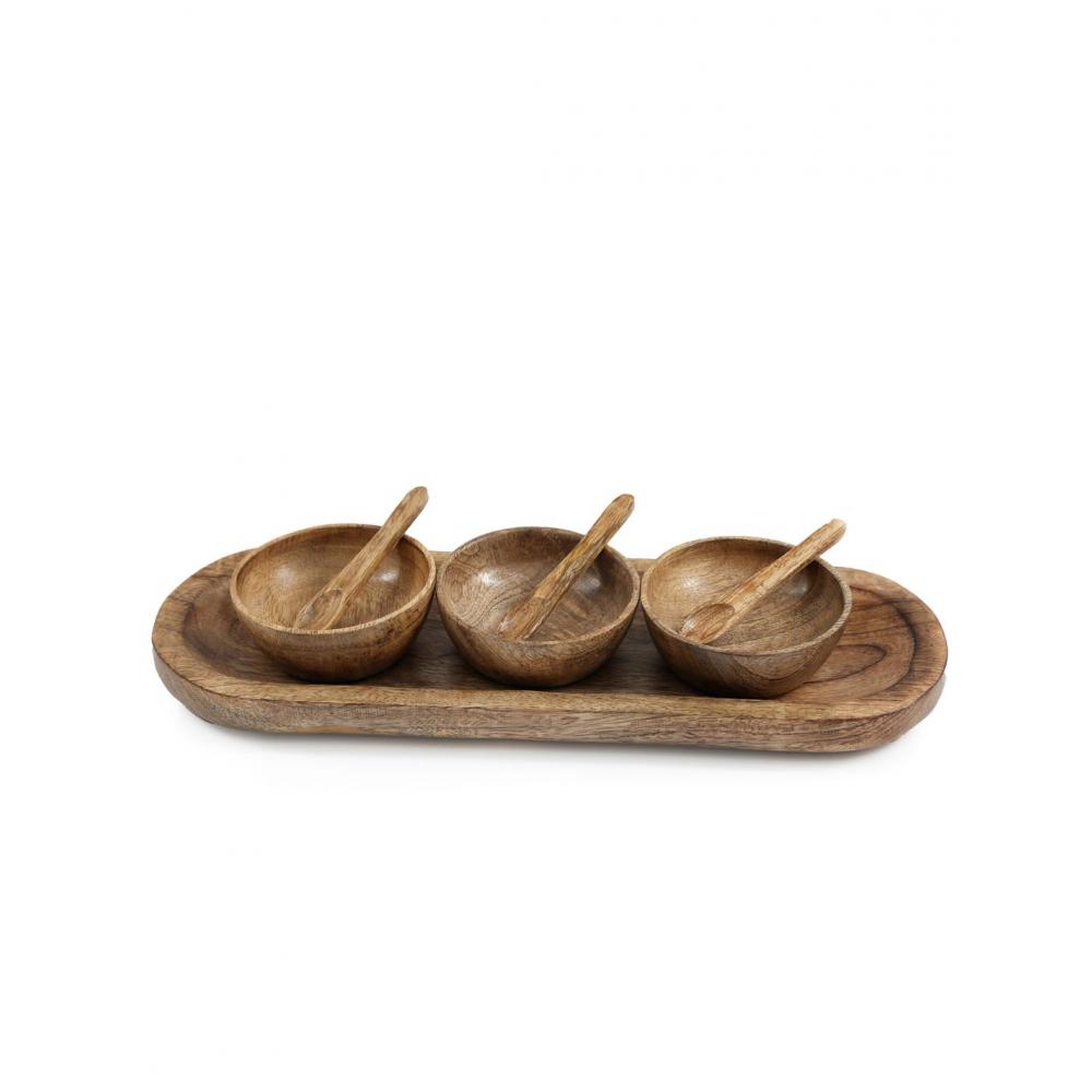 Μπωλ  mango με κουτάλι X3 σε βάση12,5X38CM Plastona 014.KG3308