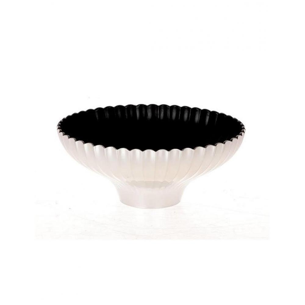 Μπωλ μελαμ.με πόδι ασημι Φ24Η10cm Plastona 012.862470225