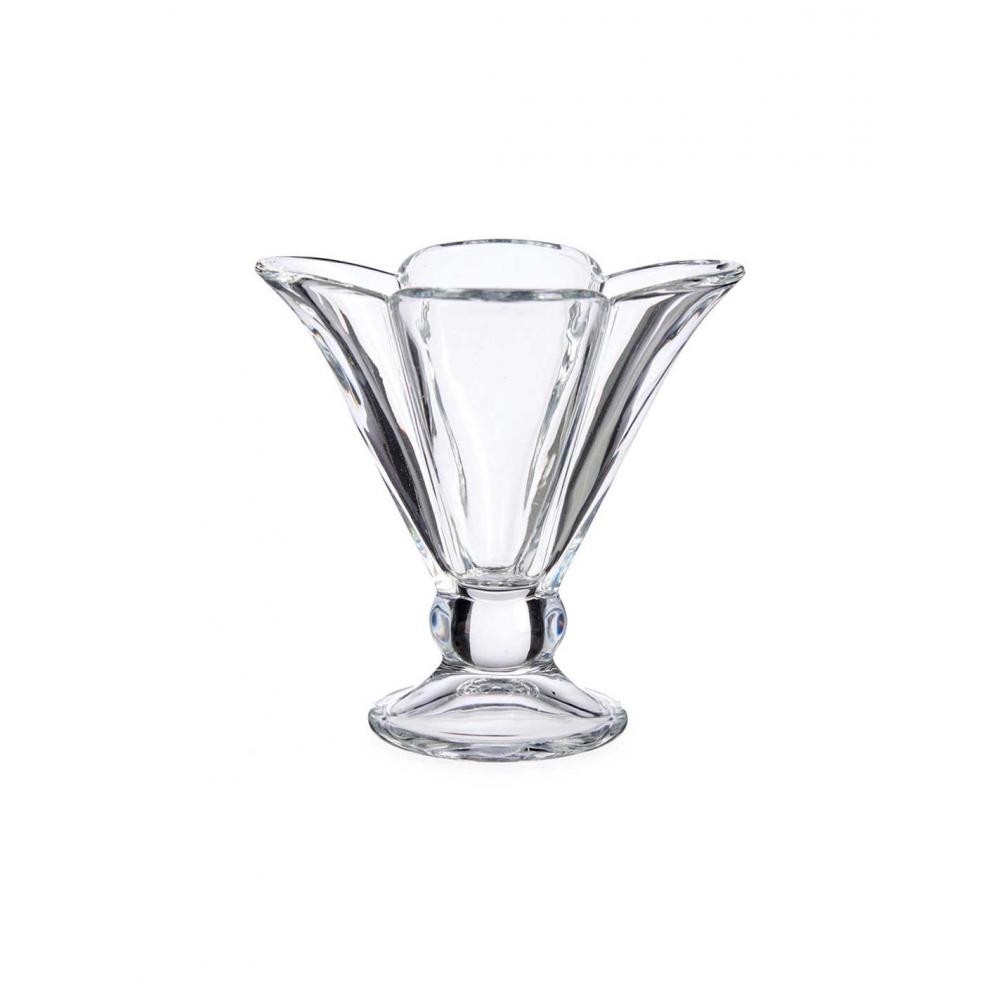 Μπωλ παγωτού γυάλ.λουλούδι με πόδι 200ml/10,5x12cm Plastona 029.41334