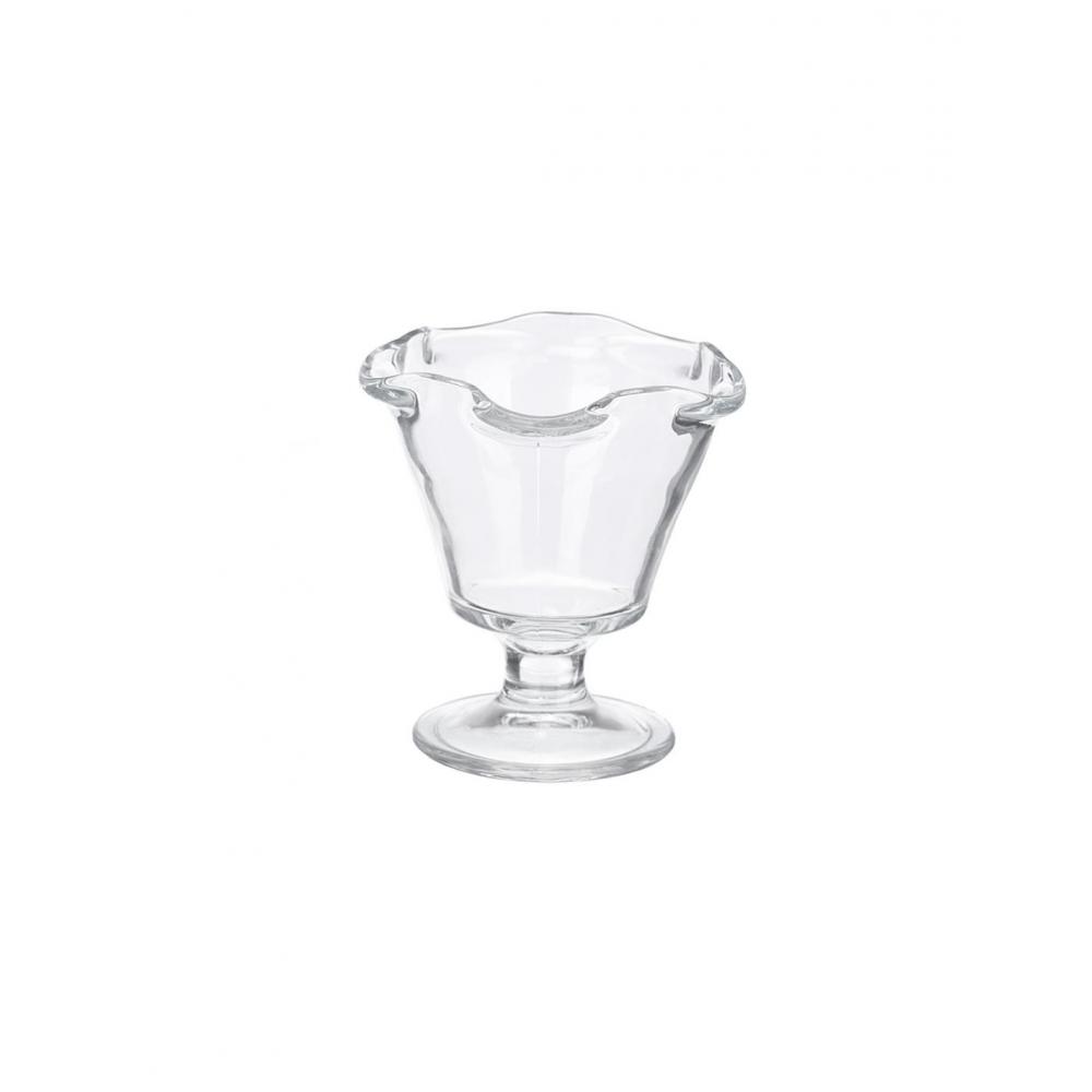 Μπωλ παγωτού γυάλ.wavy με πόδι 240ml/10,5x11,5cm Plastona 029.10582