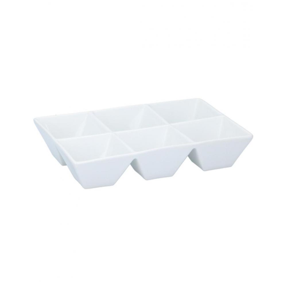 Μπωλ σερβ.λευκή πορσ.6θέσεων 24Χ16Χ4,5 Plastona 03.18469