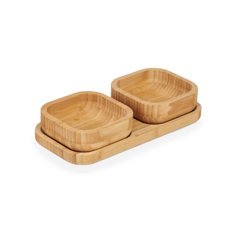 Μπωλ σερβιρίσματος bamboo σε βάση set3pcs 23x11x4,5cm Plastona 029.90954