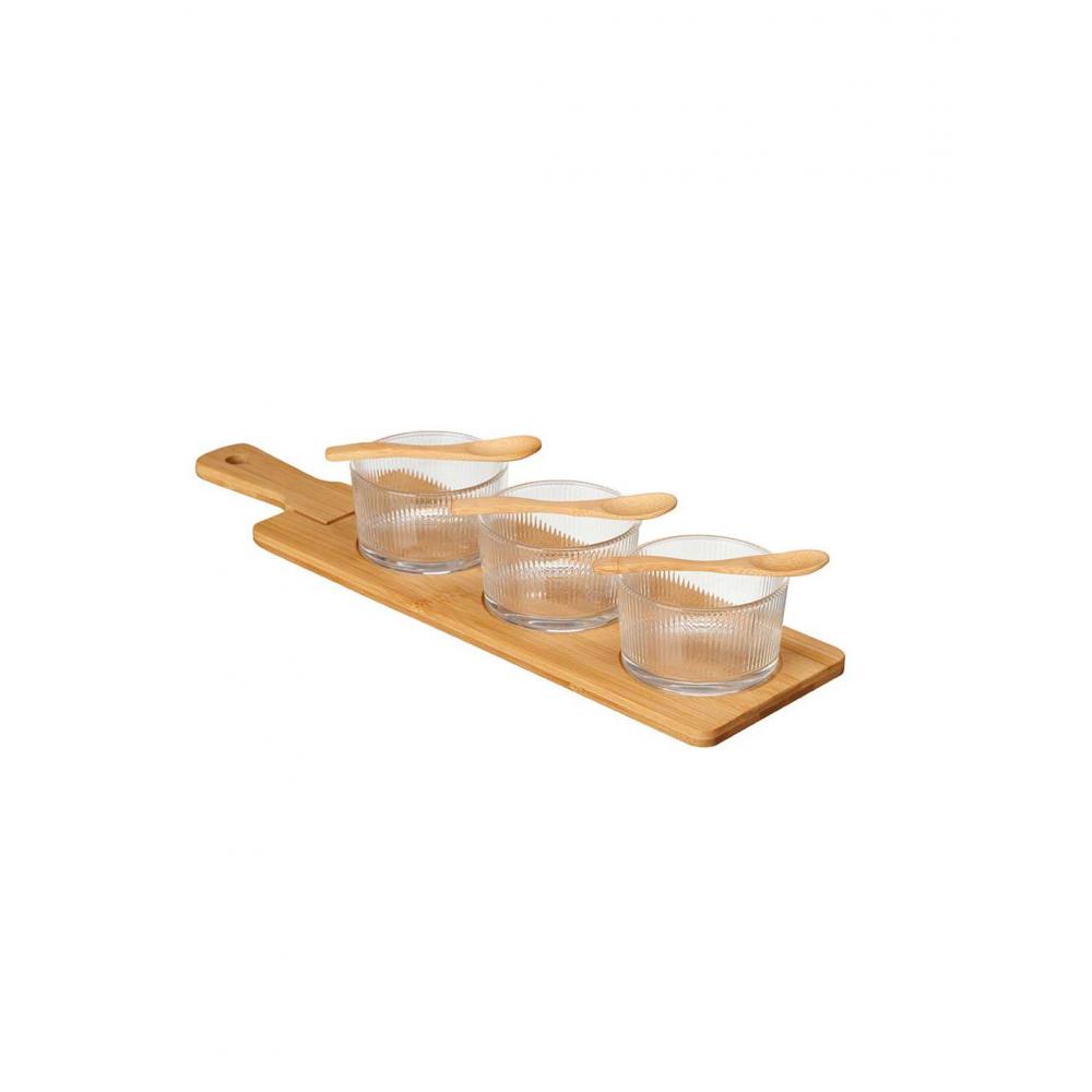 Μπωλ σερβιρίσματος σε bamboo βάση σετ 6,5 x 46 x 13 cm Plastona 029.60481