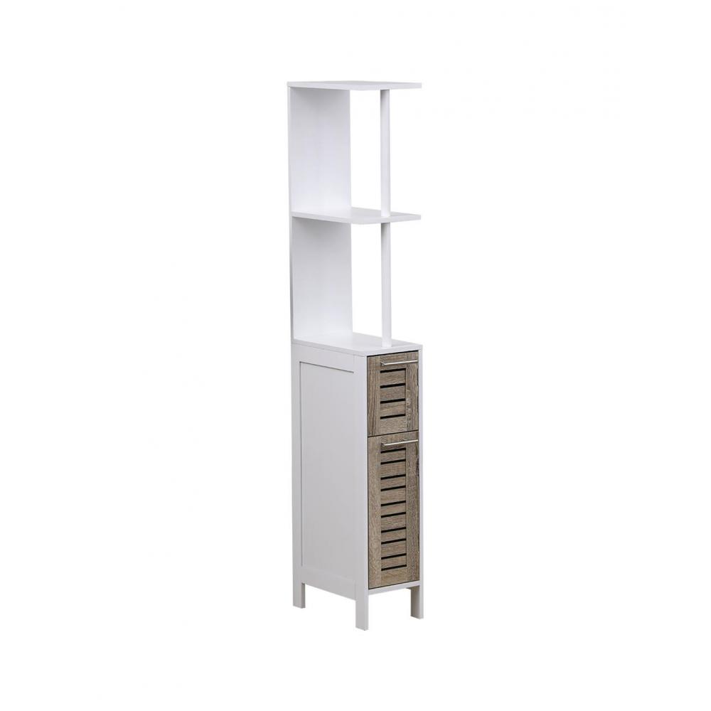 Ντουλάπι κολώνα MDF λευκή  με μπεζ 18Χ30Χ130 Plastona 06.9931306