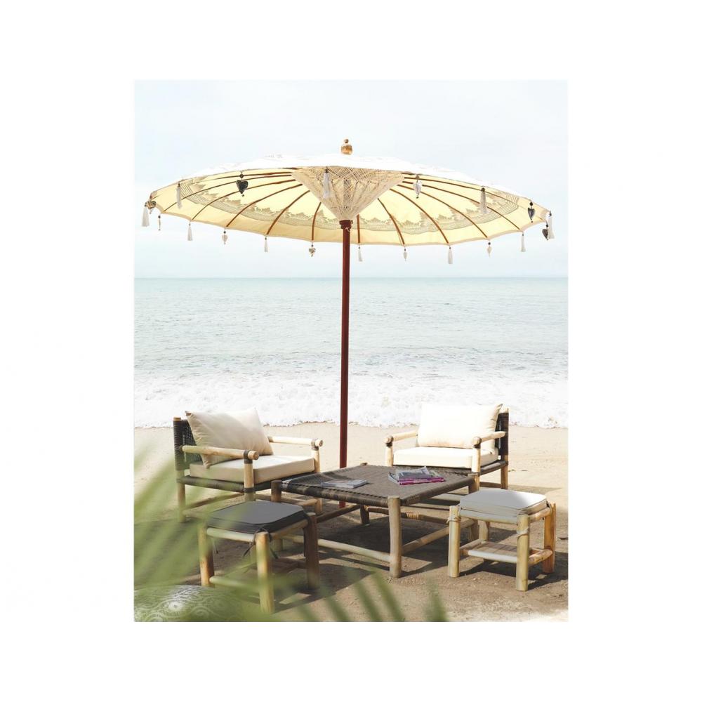 Ομπρέλα  Teak wood λευκό αδιαβρ.ύφασμα  D 300cm Plastona 031.305677