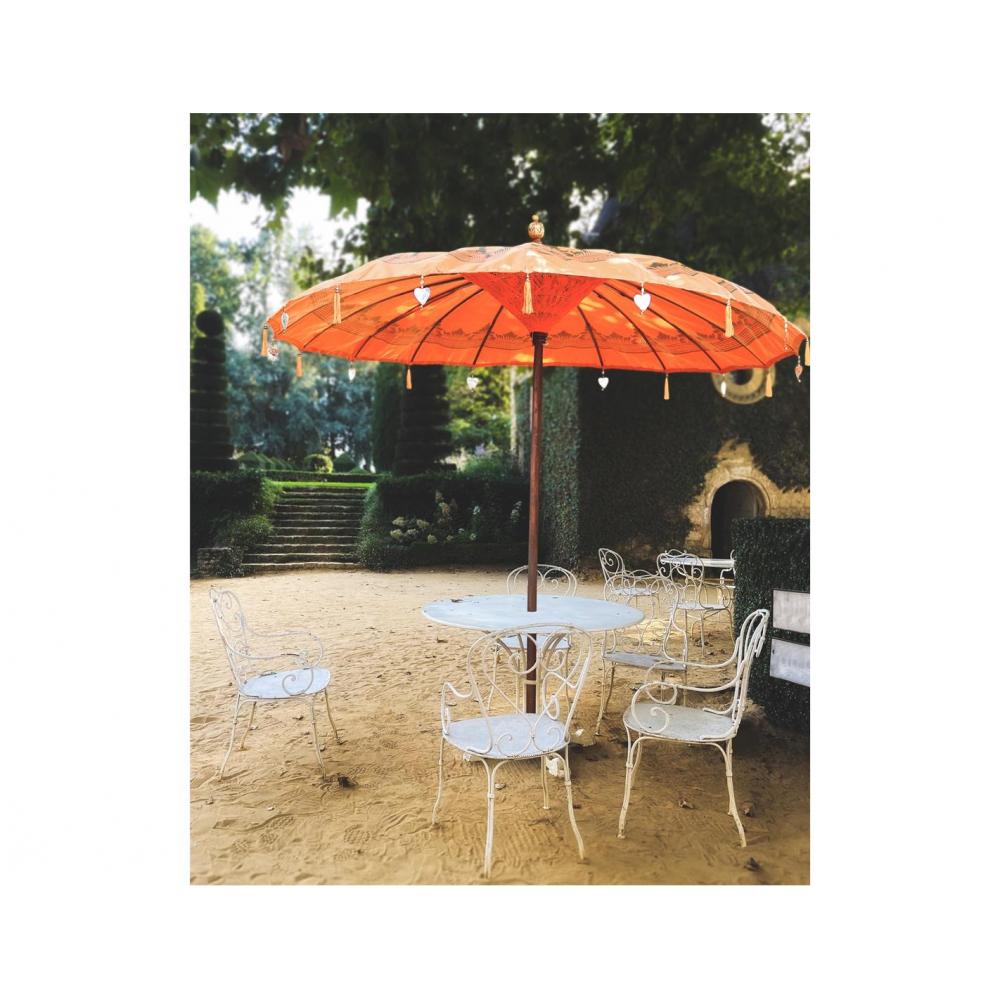 Ομπρέλα  Teak wood πορτοκαλί αδιάβρ. ύφασμα  D 300cm Plastona 031.305681