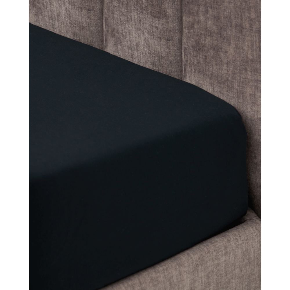 Microsilk Μονόχρωμο Σεντόνι με Λάστιχο Oscar 6 Αποχρώσεις Υπέρδιπλη (160x200+40cm) Μαύρο Pennie 072232-12