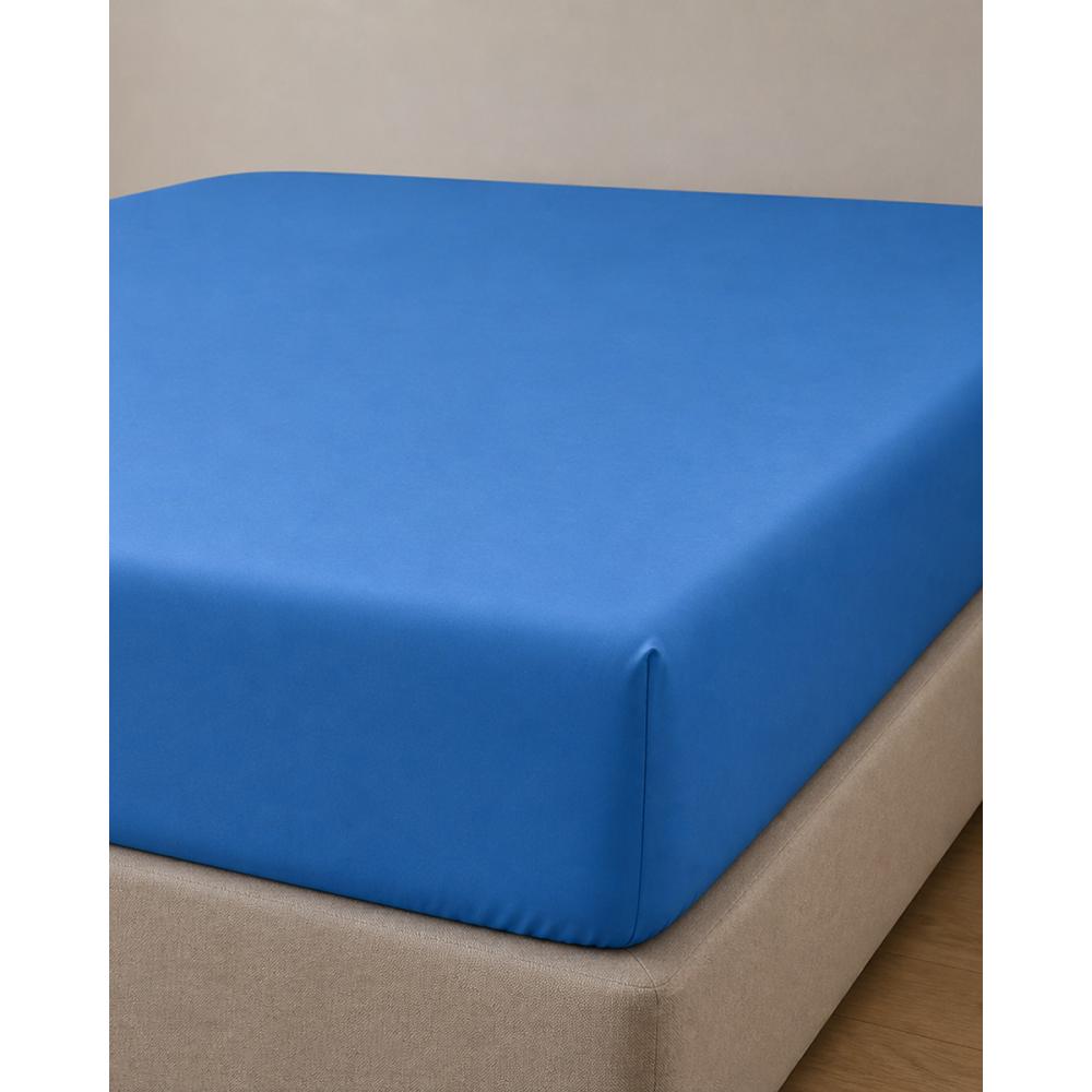 Microsilk Μονόχρωμο Σεντόνι με Λάστιχο Oscar 6 Αποχρώσεις Διπλή (140x200+40cm) Μπλε Pennie 072231-17