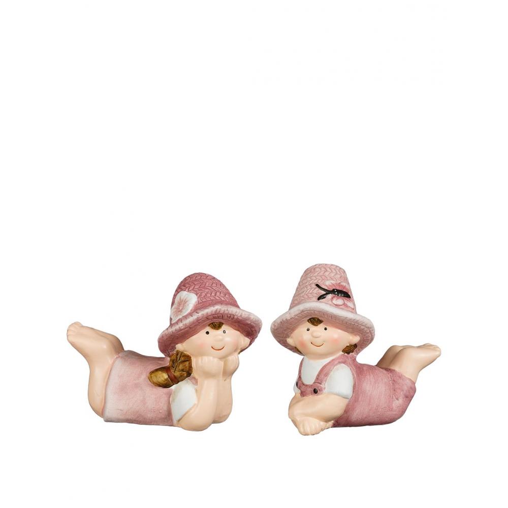 Παιδάκι ξαπλωτό αγόρι/κόρίτσι ροζ 13,5x7x12cm Plastona 02.1190502