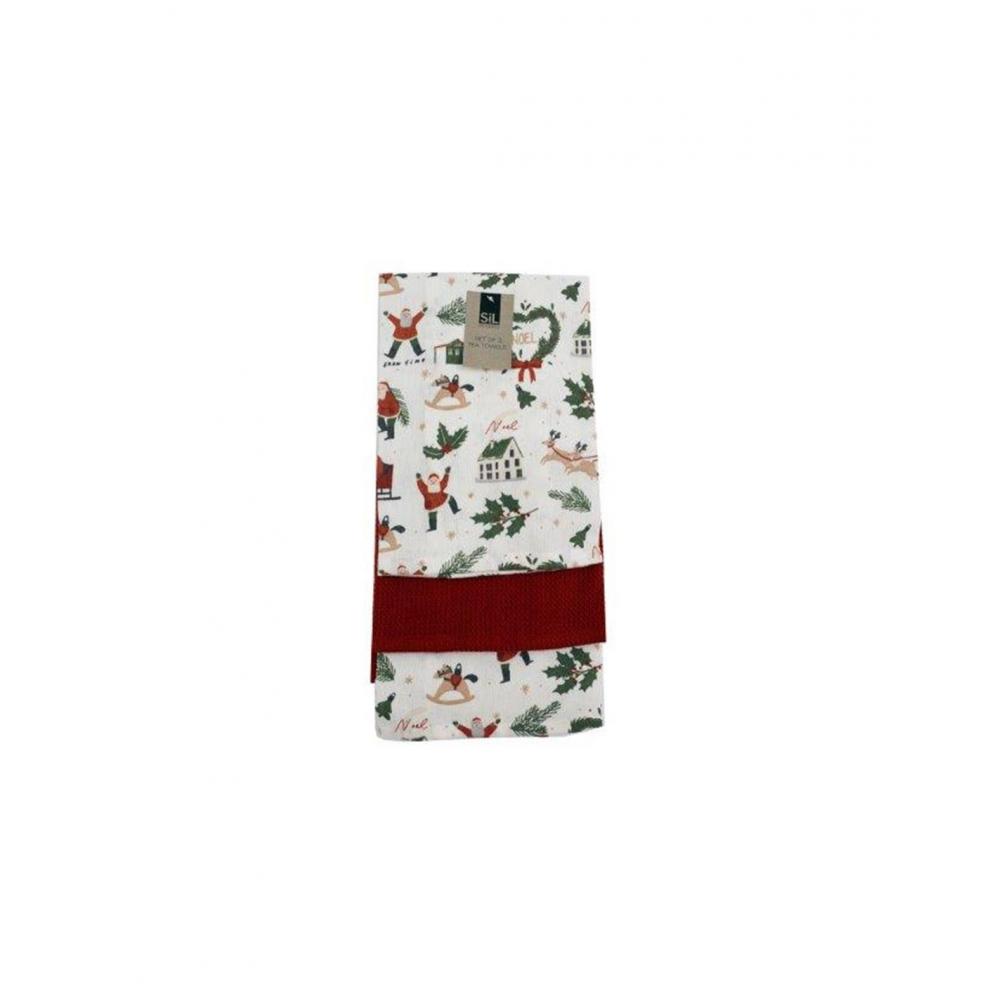 Πετσέτες κουζίνας Christmas σετ3pcs 45x65cm Plastona 014.XMR4422