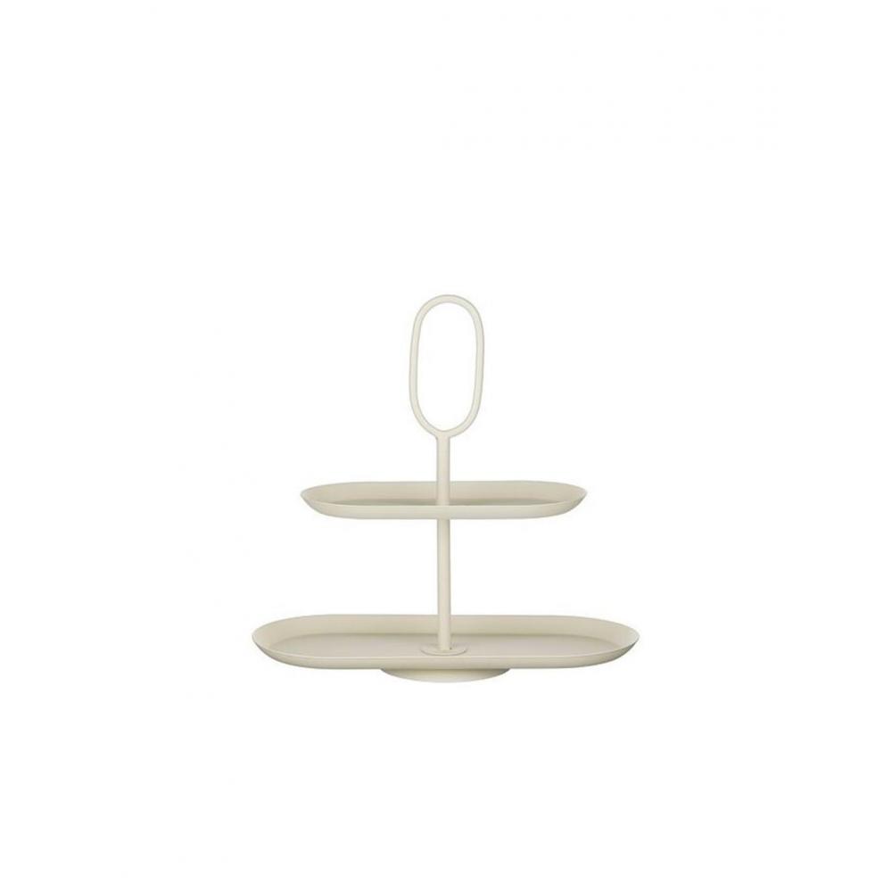 Πιατέλα διώροφη οβάλ cream 38x17x37cm Plastona 02.1190472