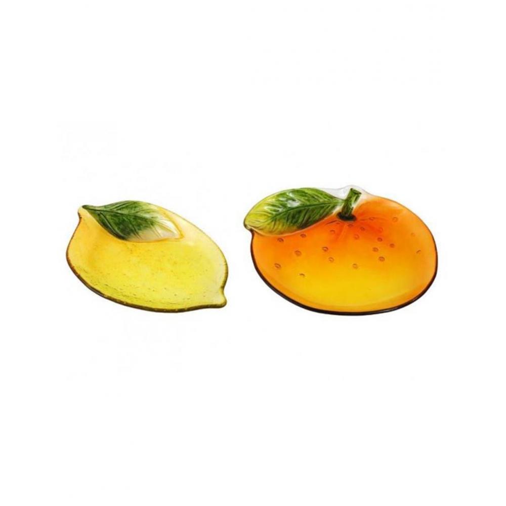 Πιατέλα γυάλινη λεμόνι / πορτοκάλι 31x20X3cm Plastona 014.KG3839