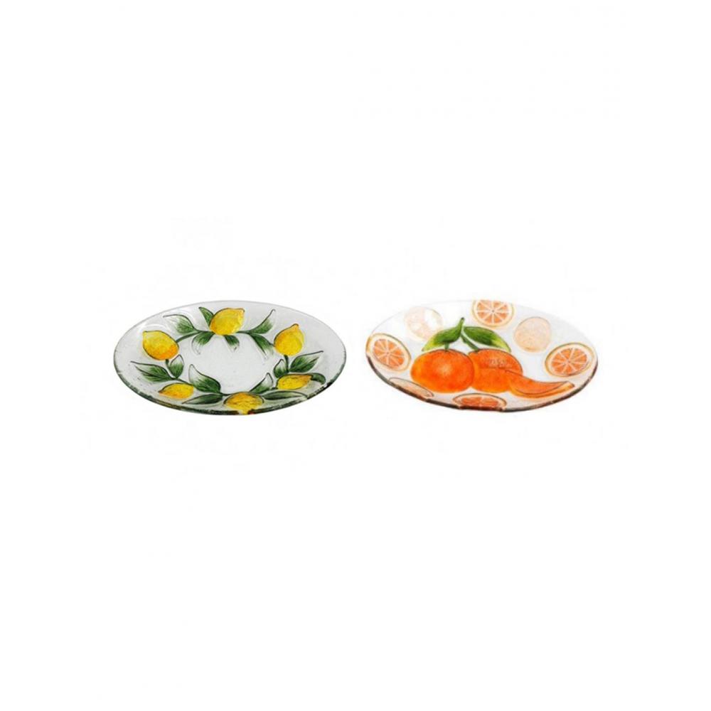 Πιατέλα γυάλινη λεμόνια/πορτοκάλια 30.5X22X3cm Plastona 014.KG3840