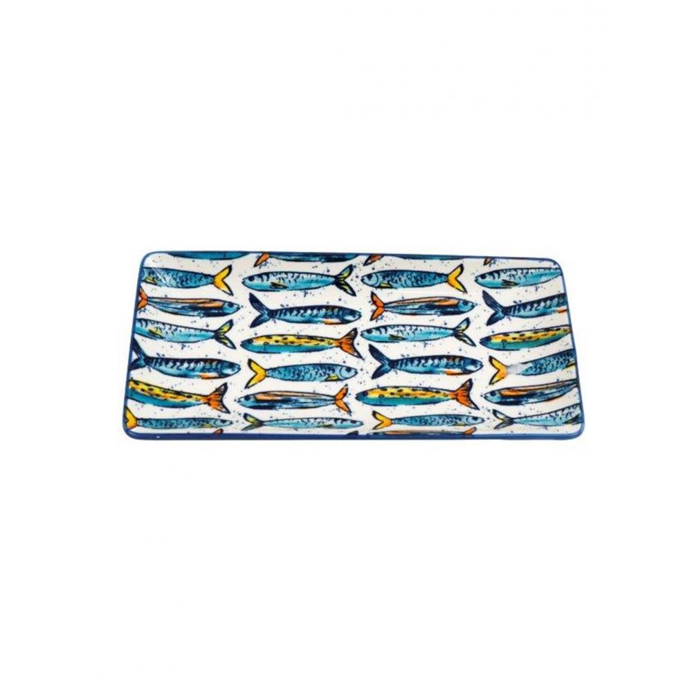 Πιατέλα κεραμική με ψάρια 24,7x11,5cm Plastona 014.KG4783