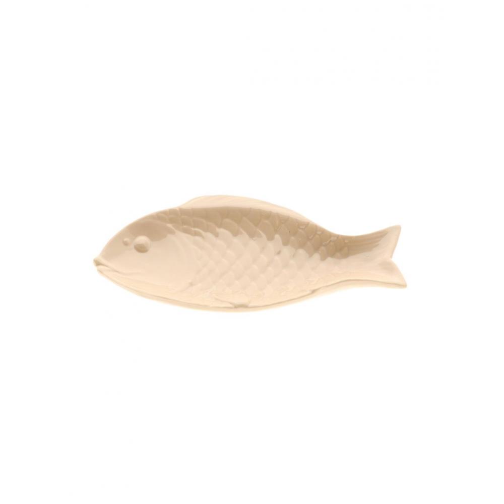 Πιατέλα κεραμική ψάρι μπεζ 28,5x13x3,5cm Plastona 012.862683708