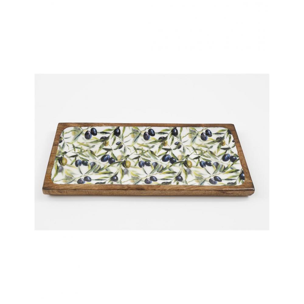 Πιατέλα  mango enamel OLIVE 40x19cm Plastona 014.KG3819