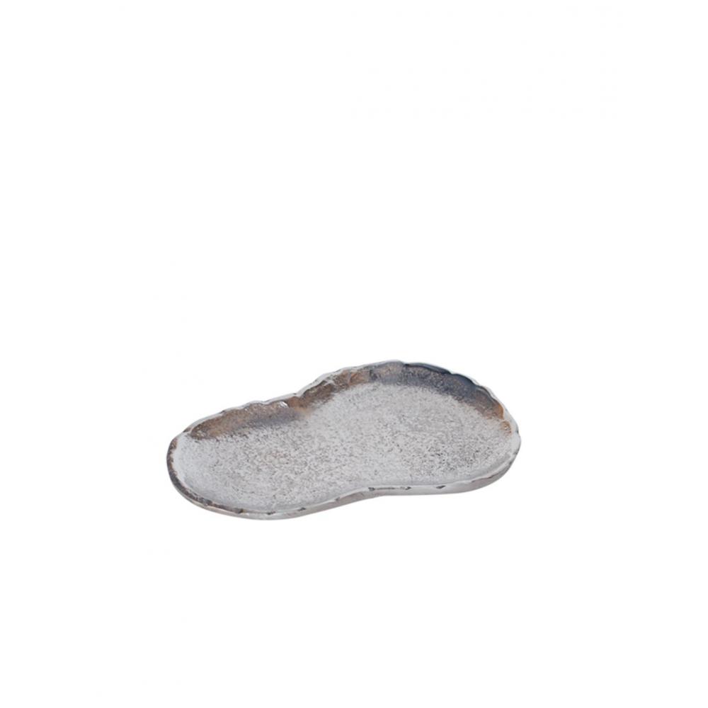 Πιατέλα μεταλ. Ασημί 15x10,5Η1cm Plastona 00.07.72041