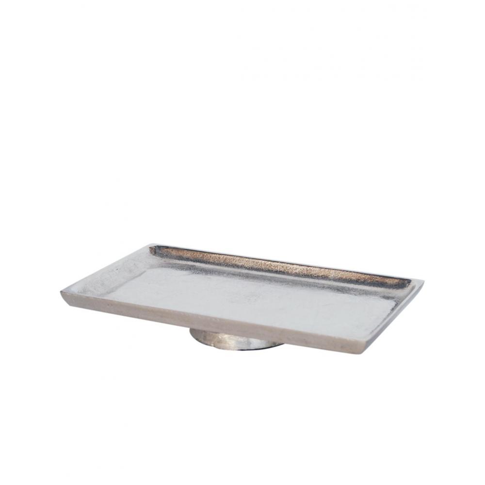 Πιατέλα μεταλ. Ασημί με πόδι 30Χ17,5Η3,5cm Plastona 00.07.72038