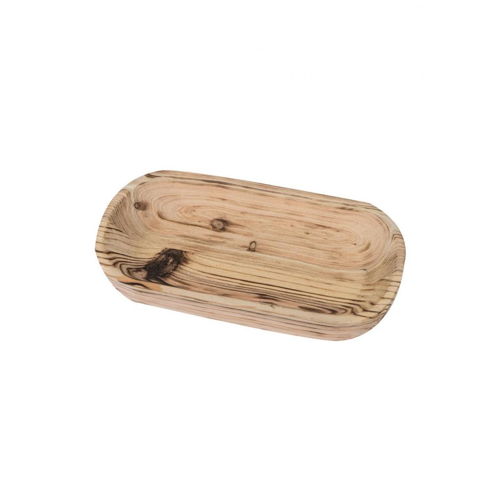 Πιατέλα σερβ.paulownia burned/οβάλ φυσικό 45Χ20Χ5cm Plastona 00.07.75225