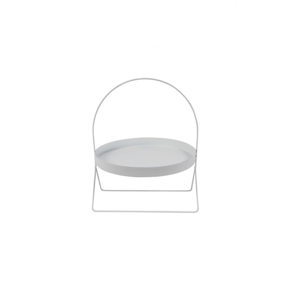 Πιατέλα στρογγ.μεταλ.λευκή σε stant Φ30Η36cm Plastona 013.819256
