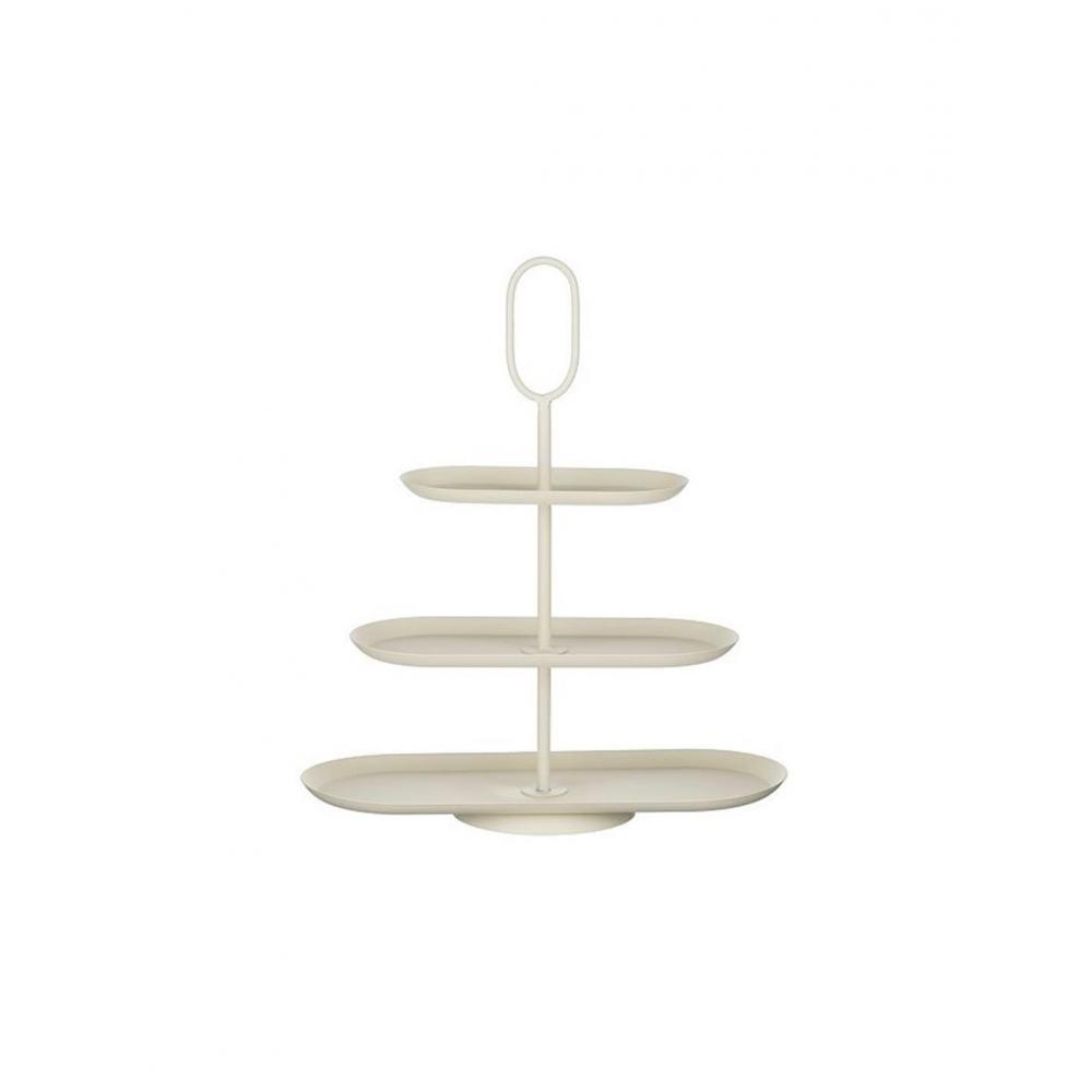 Πιατέλα τριόροφη οβάλ cream 48x20x55cm Plastona 02.1190473