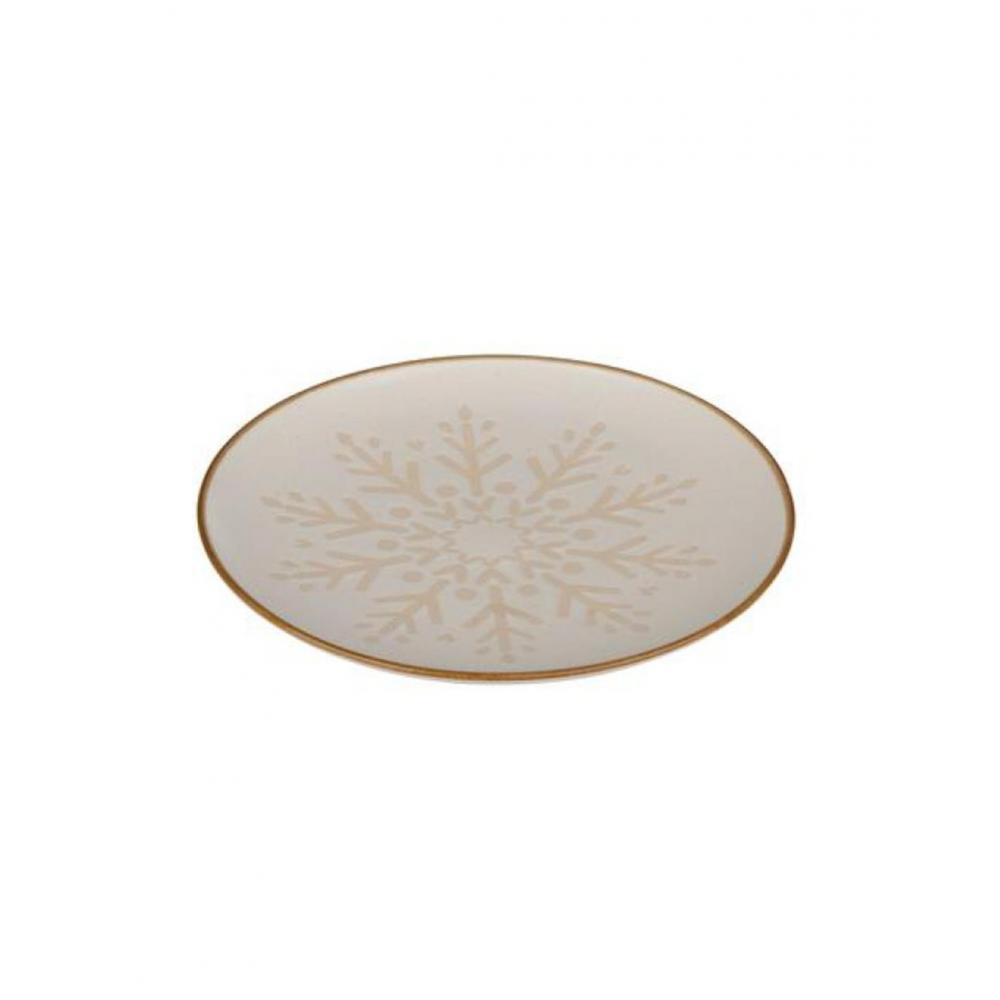 Πιάτο κερ.μπεζ σχ.χιονονυφάδα Φ25Η2,7cm Plastona 03.58646