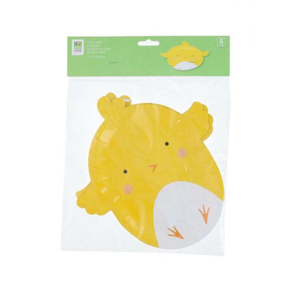 Πιάτο πάρτυ Easter σχέδιο κοτοπουλάκι 23x25/set 6pcs Plastona 03.50179