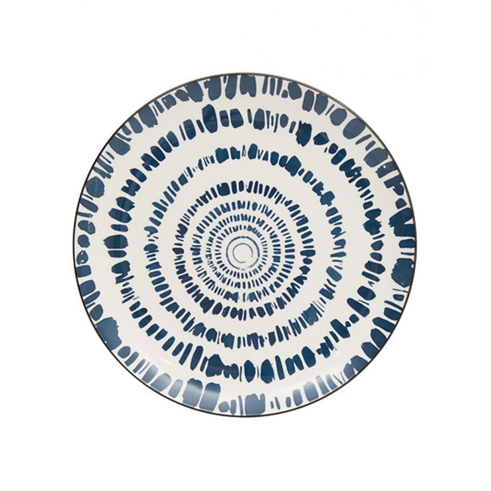 Πιάτο πορσελάνη μπλε σχέδια Φ26,5H2,5cm Plastona 07.217078C