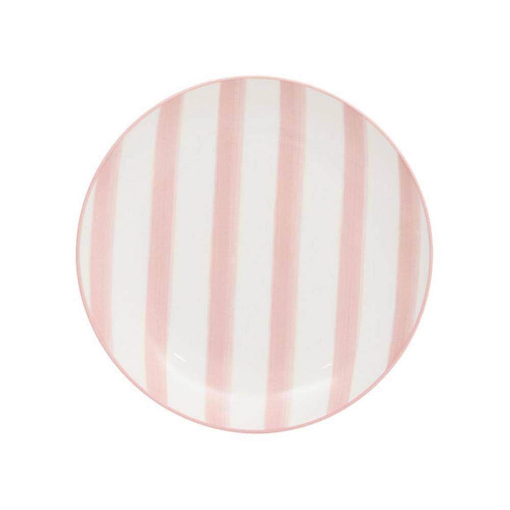 Πιάτο πορσ.ροζ ρίγες Φ19cm Plastona 07.212331B