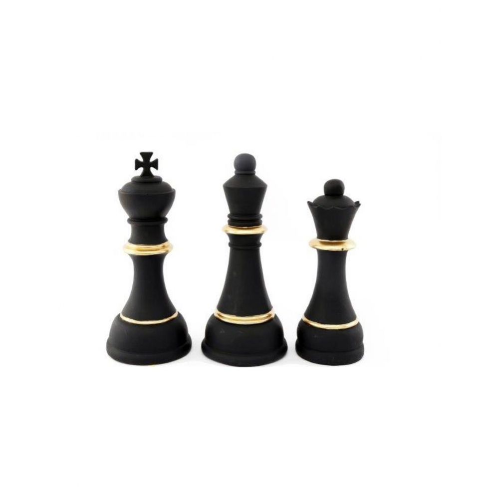 Πιόνια σκάκι μαύρα 28εκ. 2σχ. Plastona 014.OR2071